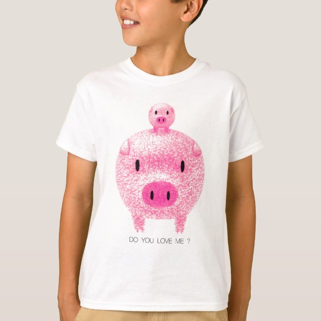 Camiseta Porcos cor-de-rosa (Frente)