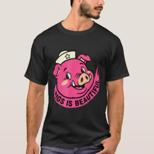 Camiseta Porcos é porco bonito halloween animal de fazenda