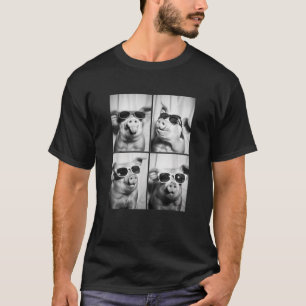 Camiseta Porcos Engraçados Com Óculos de Sol Animais Legais