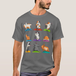 Camiseta Porcos Engraçados Em Yoga Poses