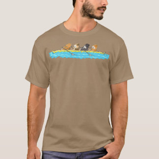 Camiseta Porcos Engraçados Fazendo Ror Num Barco A