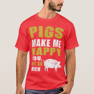 Camiseta Porcos Engraçados me fazem Design feliz para os fa