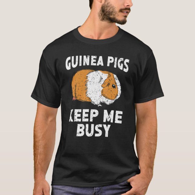 Camiseta Porcos-guineenses Me Mantêm Ocupado Rodent Cavy Fu (Frente)