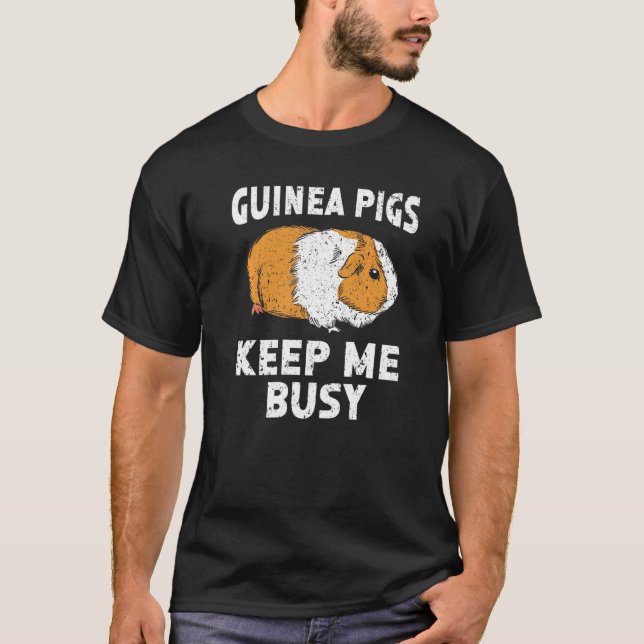 Camiseta Porcos-guineenses Me Mantêm Ocupado Rodent Cavy Fu (Frente)