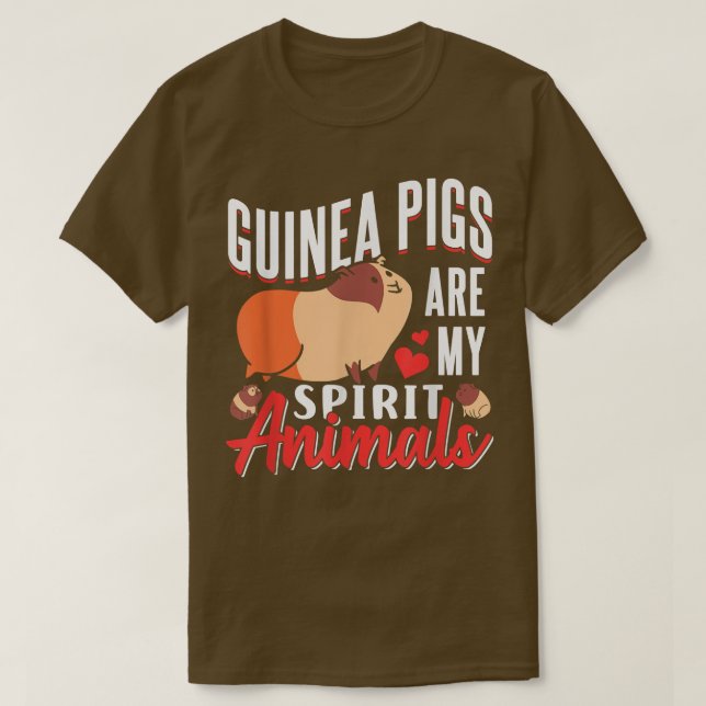 Camiseta Porcos-guineis São Os Meus Animais Espirituosos Pe (Frente do Design)