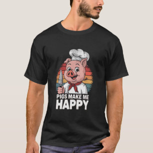 Camiseta Porcos me fazem feliz porco engraçado 02