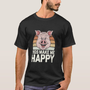 Camiseta Porcos me fazem feliz porco engraçado 03