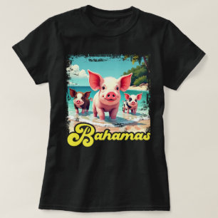 Camiseta Porcos Nadadores das Bahamas - Aventura na Praia d