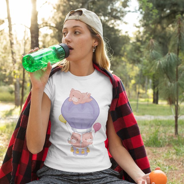 Camiseta Porcos Num Camiseiro De Ar Quente (Criador carregado)