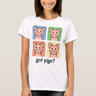 Camiseta Porcos obtidos? Clipart dos desenhos animados que