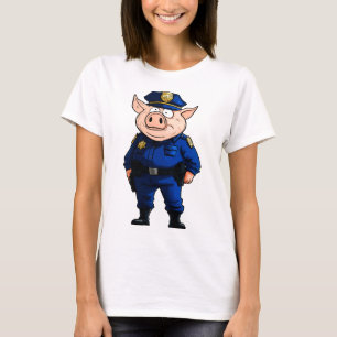 Camiseta Porcos Polícia / Mulher Polícia Porca