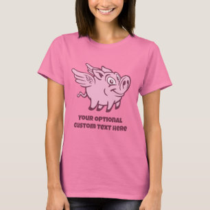Camiseta Porcos Voadores de Texto Personalizados