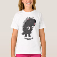 Porcupine engraçado bonito tocando cartum banjo