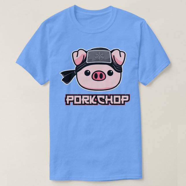 Camiseta Pork Chop Karate Pig Lover (Frente do Design)