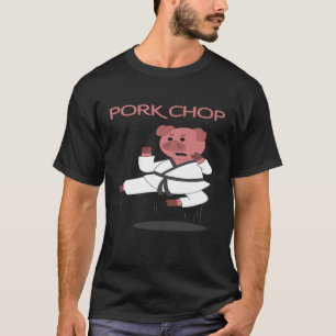 Camiseta Pork Chop Pig Karate Pun Artes Marciais