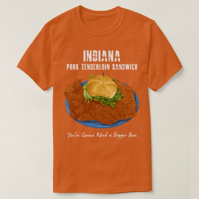 Camiseta Pork Loin Sandwich Cutlet Hamburger Profundo Frito (Frente do Design)