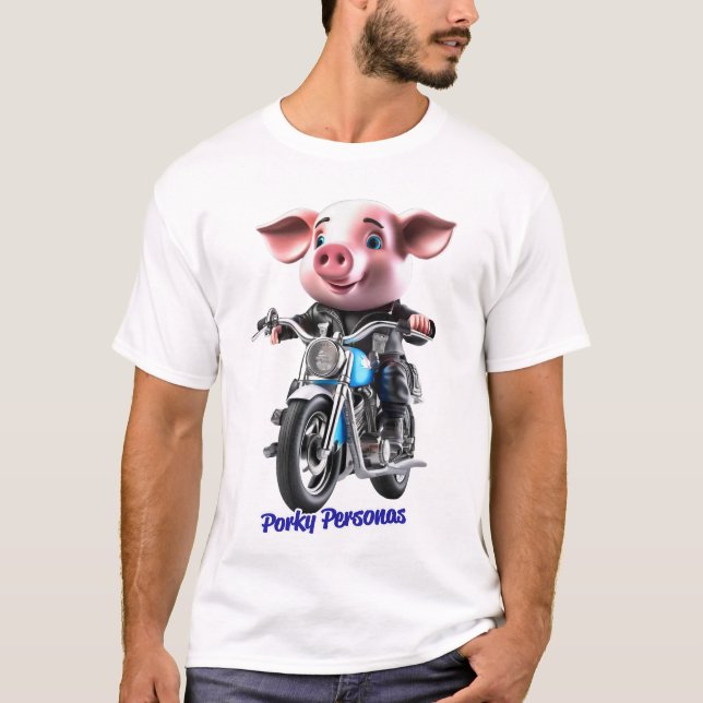 Camiseta Porky Personas, personagens engraçados de porco. B (Frente)