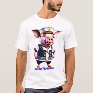 Camiseta Porky Personas tem personagens engraçados de porco