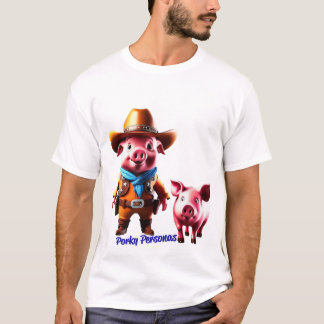 Camiseta Porky Personas tem personagens engraçados de porco