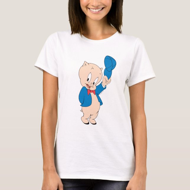 Camiseta Porky Pig | Chapéus ondulados (Frente)
