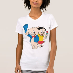 Camiseta Porky Pig e Petunia