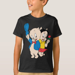 Camiseta Porky Pig e Petunia