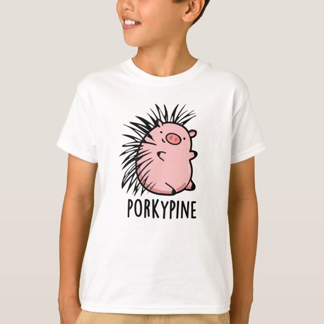 Camiseta Porky-Pine Funny Porcupine Pig Pun (Frente)