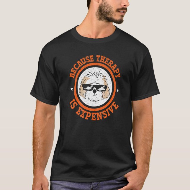 Camiseta Porque A Terapia É Caro Cão Cavapoo (Frente)