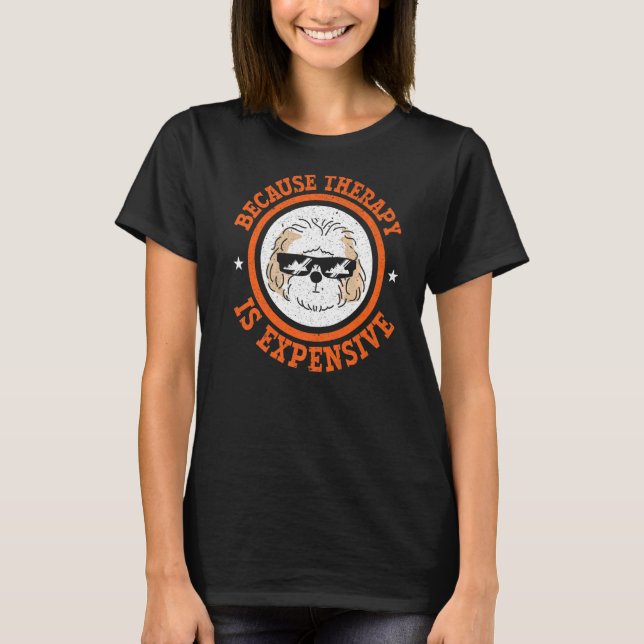 Camiseta Porque A Terapia É Caro Cão Cavapoo (Frente)