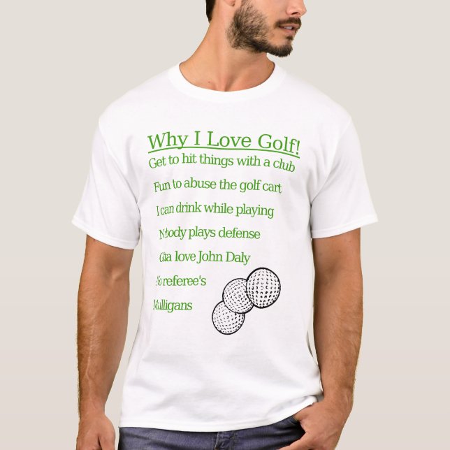 Camiseta Porque eu amo o golfe (Frente)