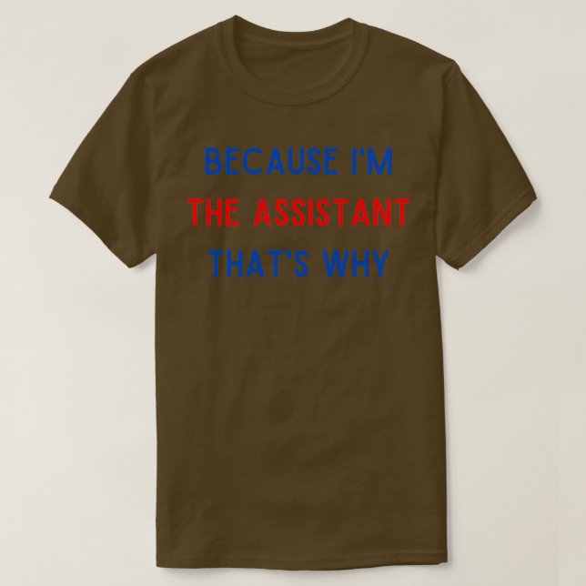 Camiseta Porque eu sou o assistente e por que 1 (Frente do Design)