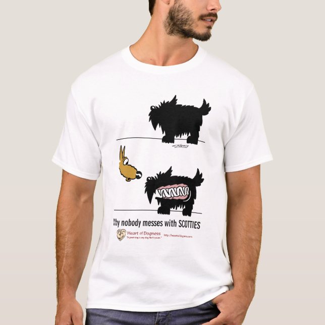 Camiseta Porque ninguém suja com Scotties (Frente)