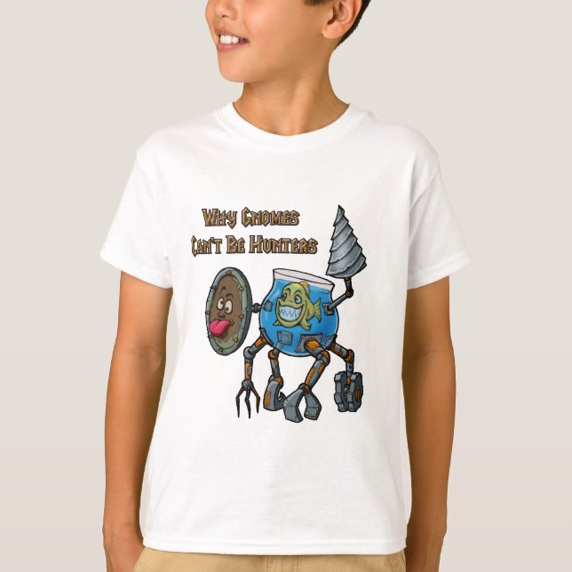 Camiseta Porque os gnomos não podem ser caçadores (Frente)