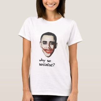 Camiseta Porque preto tão socialista do autocolante no