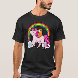 Camiseta Porquinho-da-índia Cavalo Unicórnio Branco Arco-ír