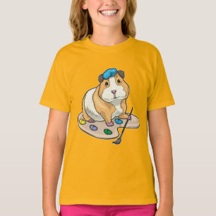 Camiseta Porquinho-da-índia Pintor Pincel Pintura