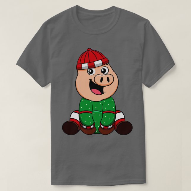 Camiseta Porquinho de inverno Porco 1 (Frente do Design)