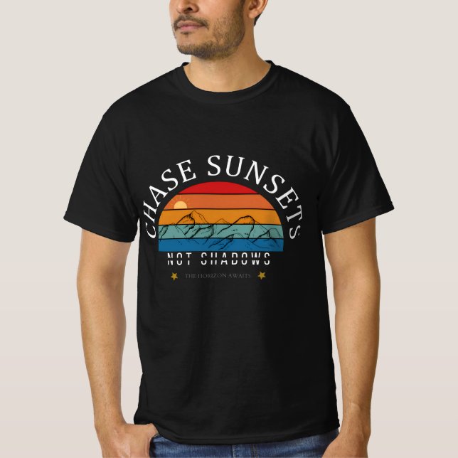 Camiseta Pôrs do sol de perseguição: Teto estético sunset i (Frente)