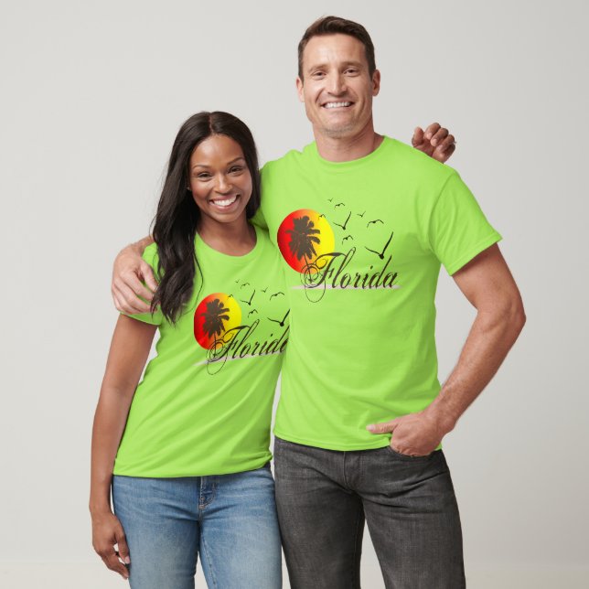 Camiseta Pôrs do sol e gaivotas da Flórida (Unissex)