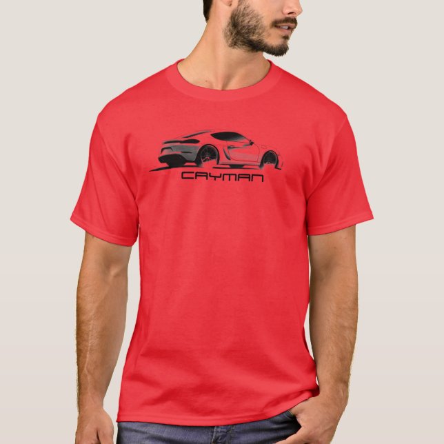 Camiseta Porsche 718 Cayman Illustration Sketch Premium (Frente)