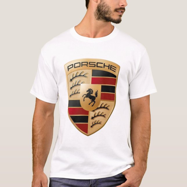 Camiseta Porsche Classic Car Logo – Luxury Sport Emblem Des (Frente)