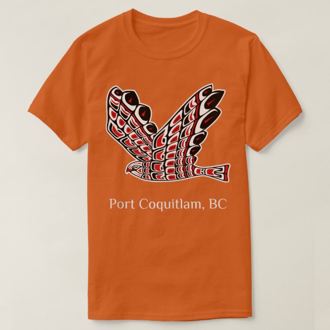 Camiseta Port Coquitlam Redail Hawk Native Bird of Prey A (Frente do Design)