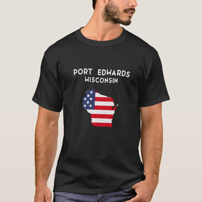 Camiseta Port Edwards Wisconsin Estados Unidos América Stat (Frente)