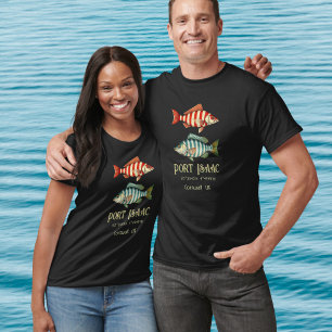 Camiseta Port Isaac Cornwall Reino Unido náutico peixe vest