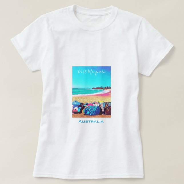 Camiseta Port Macquarie NSW, cenário de viagem da Austrália (Frente do Design)