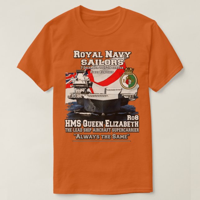 Camiseta Porta-aviões HMS Elizabeth (Frente do Design)