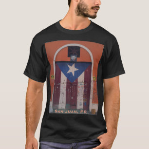 Camiseta Porta Boricua: Portão de Garagem com Bandeira de P