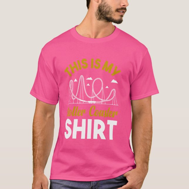 Camiseta Porta copos Engraçado Tema Park Rollercoaster (Frente)