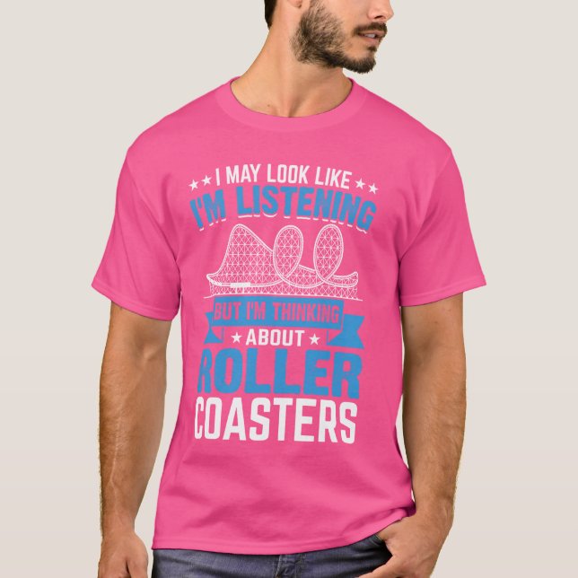 Camiseta Porta copos Engraçado Tema Park Rollercoaster (Frente)
