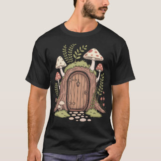 Camiseta Porta da Floresta de Cogumelos Folk da Floresta